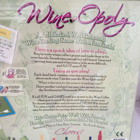 Wine Opoly Board Game Late For The Sky Made in USA Wineopoly NEW SEALED - Picture 3 of 4